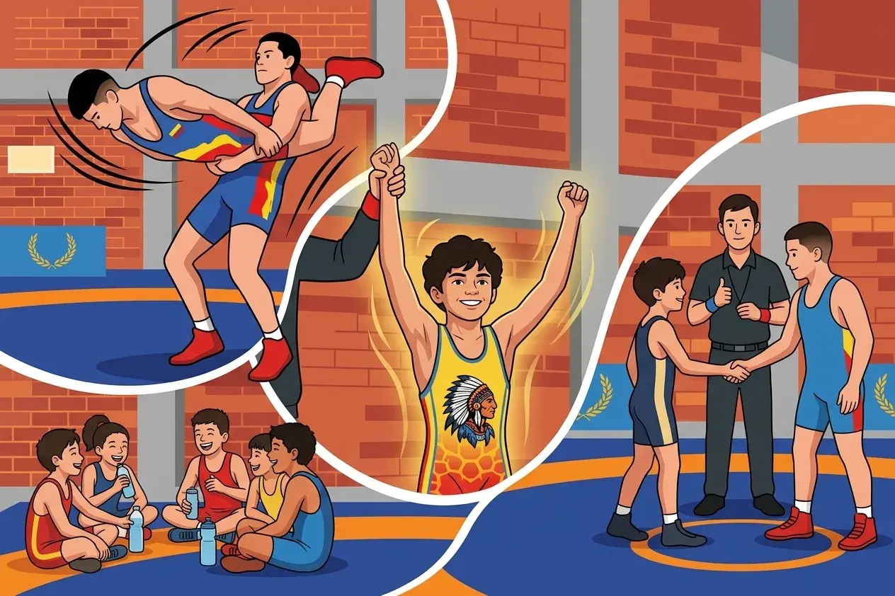 Portada de Beneficios de la lucha olímpica para niños y jóvenes